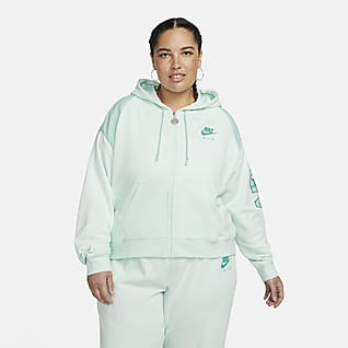 Nike Sportswear Air Hoodie de lã cardada com fecho completo para mulher (tamanhos grandes)
