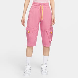 pink nike sweat shorts