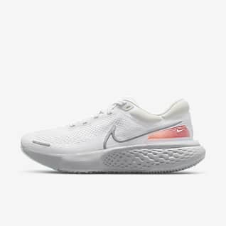 grey and white nike running shoes