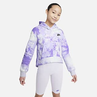 Nike Sportswear Club Sudadera con capucha sin cierre para niña talla grande