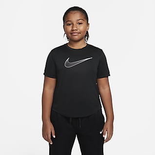 Nike Dri-FIT One Kortermet treningsoverdel til store barn (jente) (utvidet størrelse)