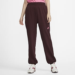 Nike Sportswear Calças de dança em lã cardada com corte folgado para mulher