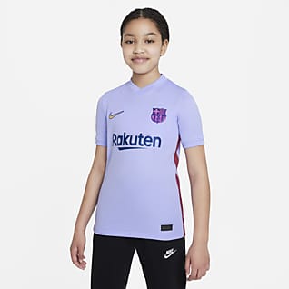 FC Barcelona visitante 2021/22 Stadium Camiseta de fútbol Dri-FIT Nike para niños talla grande