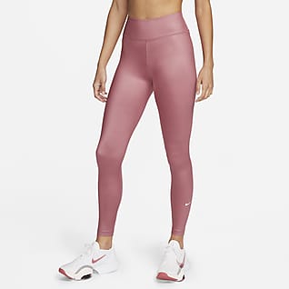 Nike Dri-FIT One Leggings mit mittelhohem Bund und Glanz für Damen