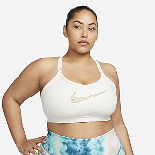 Nike Sportswear Dri-FIT Indy Bra deportivo acolchado con gráfico de baja sujeción para mujer (talla grande)
