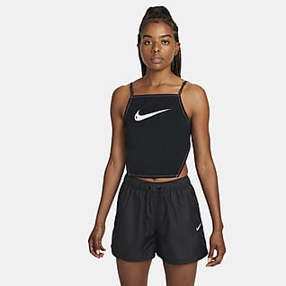 Nike Sportswear Swoosh Damska koszulka bez rękawów o skróconym kroju na cienkich ramiączkach