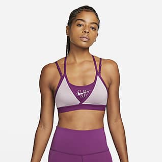 Nike Air Dri-FIT Indy Enyhe tartást adó, párnázott, pántos női sportmelltartó