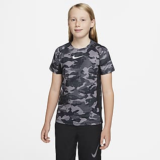 Nike Pro Dri-FIT Κοντομάνικη μπλούζα προπόνησης για μεγάλα αγόρια