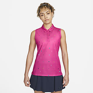 Nike Dri-FIT Victory Polo de golf estampado sin mangas para mujer