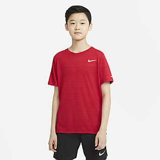 Nike Dri-FIT Miler Μπλούζα προπόνησης για μεγάλα αγόρια