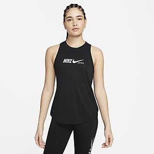 Nike Dri-FIT One Damska koszulka treningowa bez rękawów z nadrukiem