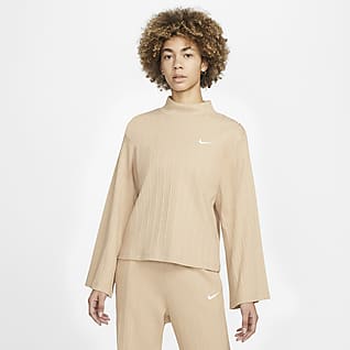 Nike Sportswear Γυναικεία ζέρσεϊ μακρυμάνικη μπλούζα σε ριμπ ύφανση