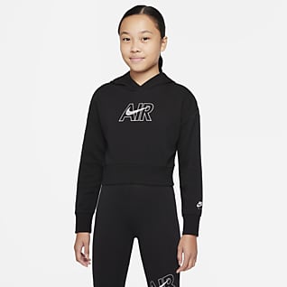 Nike Air Hoodie recortado em tecido moletão Júnior (Rapariga)