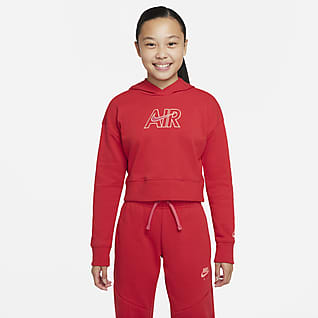 Nike Air Kort frottéhettegenser til store barn (jente)