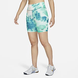 Nike One Shorts de ciclismo tie-dye de 18 cm y tiro medio para mujer