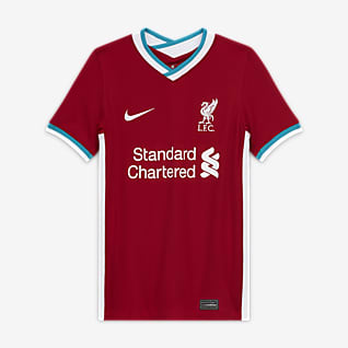 Barn Red Overdeler og T skjorter. Nike NO Liverpool FC T Skjorte 2021 Rød Barn