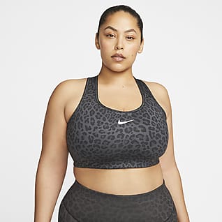 Nike Dri-FIT Swoosh Women's Medium-Support Non-Padded Printed Sports Bra (Plus Size)