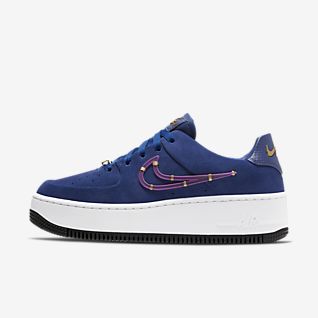 pink and blue nike sneakers
