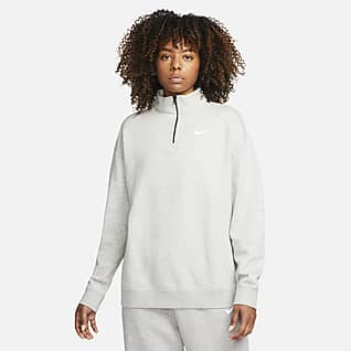 Nike Sportswear Essential Fleecetröja med kvartslång dragkedja för kvinnor
