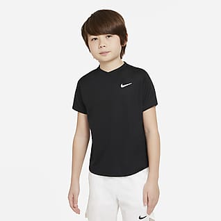 NikeCourt Dri-FIT Victory Kısa Kollu Genç Çocuk (Erkek) Tenis Üstü
