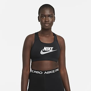 Nike Dri-FIT Swoosh 女款中度支撐型一片式襯墊圖樣運動內衣