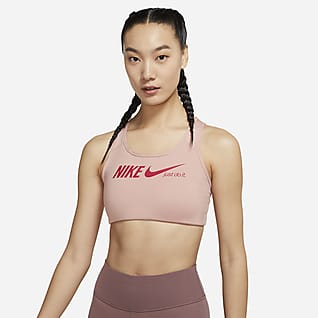 Nike Dri-FIT Swoosh Nike Dri-FIT Swoosh 女子中强度支撑一片式衬垫印花运动内衣