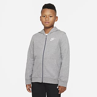 Nike Sportswear Club Dzianinowa bluza z kapturem i zamkiem na całej długości dla dużych dzieci (chłopców)