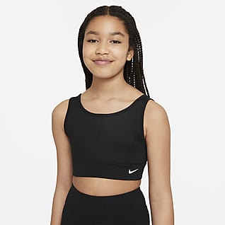 Nike Dri-FIT Swoosh Luxe Αθλητικός στηθόδεσμος για μεγάλα κορίτσια