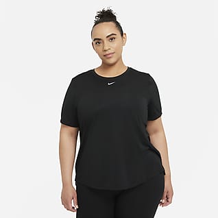 Nike Dri-FIT One Kortärmad tröja med standardpassform för kvinnor (Plus Size)