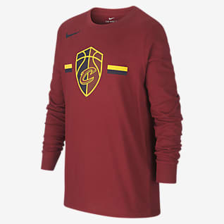 Cleveland Cavaliers Nike Dri-FIT Logo T-shirt a manica lunga NBA - Ragazzi