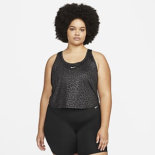 Nike Dri-FIT One Camisola sem mangas estampada de corte estreito para mulher (tamanhos grandes)