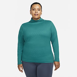 Nike Yoga Luxe Dri-FIT Women's Long-Sleeve Ribbed Top (Plus Size)