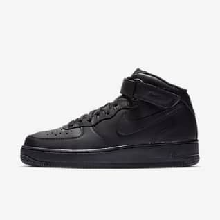 black mid top nike shoes