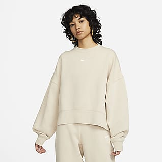 Nike Sportswear Collection Essentials Fleecetröja i oversized-modell med rund hals för kvinnor