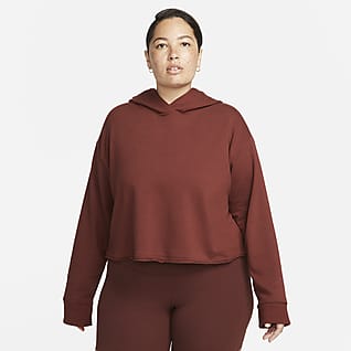 Nike Yoga Luxe Sudadera con gorro cropped de tejido Fleece para mujer (talla grande)