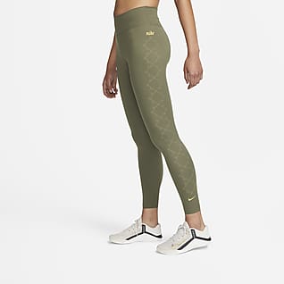 Nike Dri-FIT One Luxe 7/8-leggings med print og mellemhøj talje til kvinder