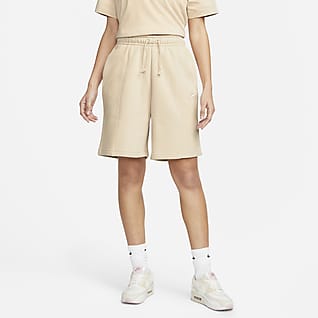 Nike Sportswear Essential Calções de cintura subida de lã cardada para mulher