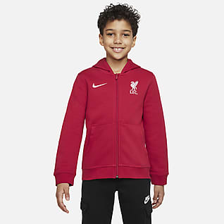 Liverpool F.C. Dzianinowa bluza z kapturem i zamkiem na całej długości dla dużych dzieci