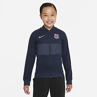 FC Barcelona Großes Fußball Track-Jacket mit durchgehendem Reißverschluss für Kinder