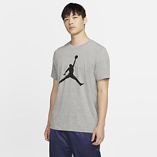 Nike Men/'s Air Jordan Jumpman Vertical Logo Basketball Gray Grey T-Shirt