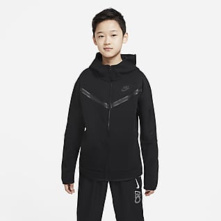 Nike Sportswear Tech Fleece Hettejakke med hel glidelås til store barn (gutt)