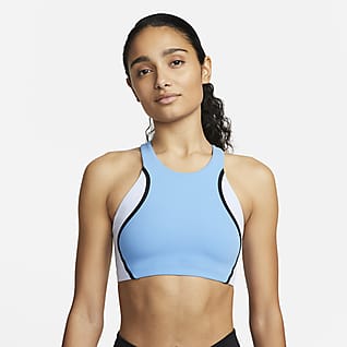 Nike Yoga Dri-FIT Swoosh Dámská sportovní podprsenka s vycpávkami se střední oporou