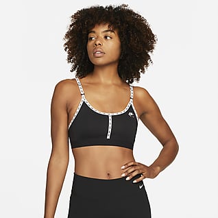 Nike Air Dri-FIT Indy Brassière de sport rembourrée à maintien léger avec bande logo pour Femme