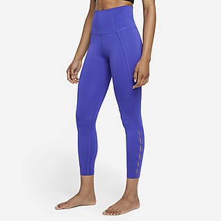 Nike Yoga Dri-FIT 7/8-Leggings mit Ausschnitt und hohem Taillenbund für Damen