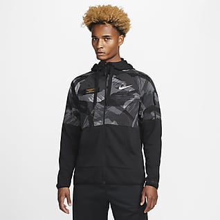 Nike Dri-FIT Fleece Fitnesshoodie van fleece met rits en camouflageprint voor heren