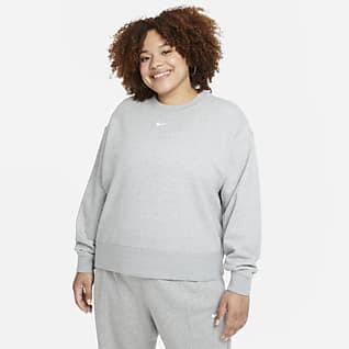 Nike Sportswear Collection Essentials Overdimensioneret crewtrøje i fleece til kvinder (plus size)