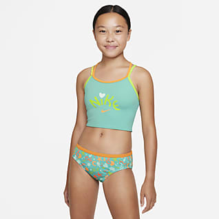Nike Fun Forest Conjunto de midkini de espalda cruzada en T para niña talla grande