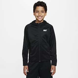 Nike Therma-FIT Hosszú cipzáras kapucnis edzőpulóver nagyobb gyerekeknek (fiúk)
