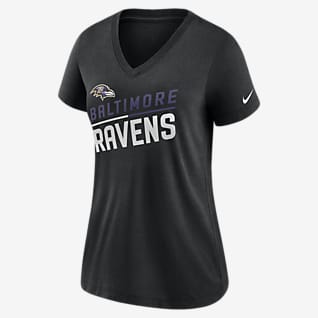 Nike Slant Team (NFL Baltimore Ravens) Women's Mid V-Neck T-Shirt