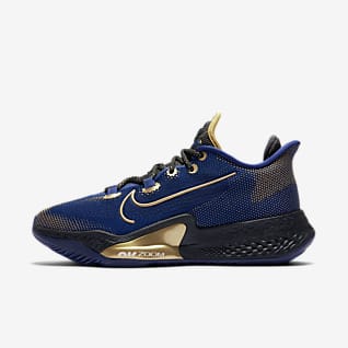 blue and gold nike basketball shoes